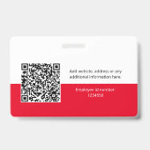 Ronde werknemersfoto, QR-code, Logo, naam Badge (Achterkant)
