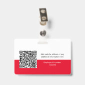 Ronde werknemersfoto, QR-code, Logo, naam Badge (Achterkant met clip)