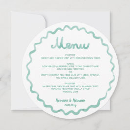 Ronde Whimsical Mintgroene Golvende Frame Bruiloft Feestdagenkaart