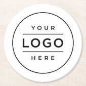 Ronde White Custom Business Logo Branded Ronde Kartonnen Onderzetter (Voorkant)
