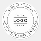 Ronde White Custom Business Logo Branded Ronde Sticker (Voorkant)