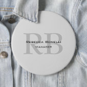 Ronde White Grey Monogram Manager Button 6,0 Cm (In situ)