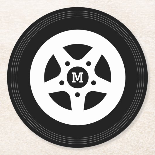 Ronde wielband en velgnieuw onderzetter (Voorkant)