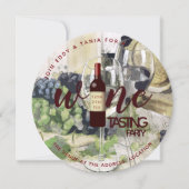 Ronde wijnproeverij uitnodigingen aquarel (Voorkant)