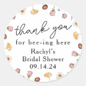 Ronde Wilde Bloem Bruiloft Feest Bloem  Ronde Sticker (Voorkant)