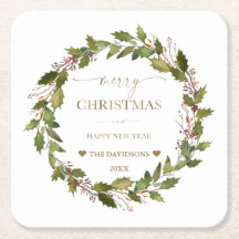 Ronde Winterbessen Groene Bladeren Kerst  