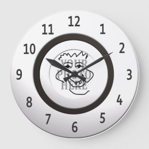 Ronde, witte, omgezette foto personaliseren grote klok