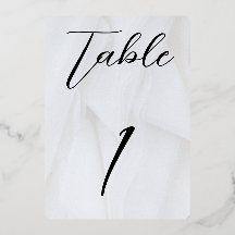 Ronde witte/roze gouden folie tafel nr. 1