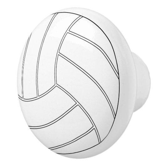 Ronde, witte volleybaldrager keramische knop (Rechts)
