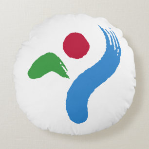 Ronde Worpkussen met vlag van Seoul Rond Kussen