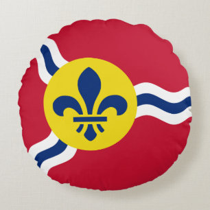 Ronde Worpkussen met vlag van St. Louis Rond Kussen