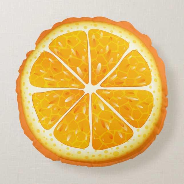 Ronde Worpkussen-Oranje Rond Kussen (Voorkant)