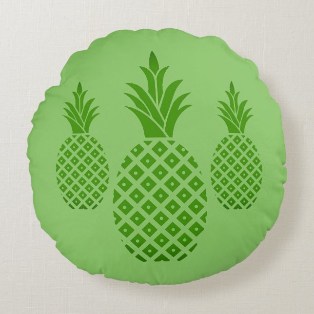 Ronde Worpkussen-Pineapple Rond Kussen (Voorkant)