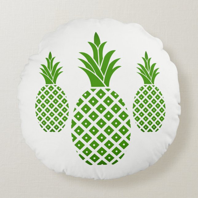 Ronde Worpkussen-Pineapple Rond Kussen (Voorkant)