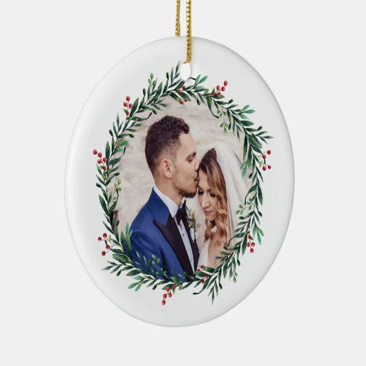 Ronde Wreath Keramisch Ornament (Rechts)