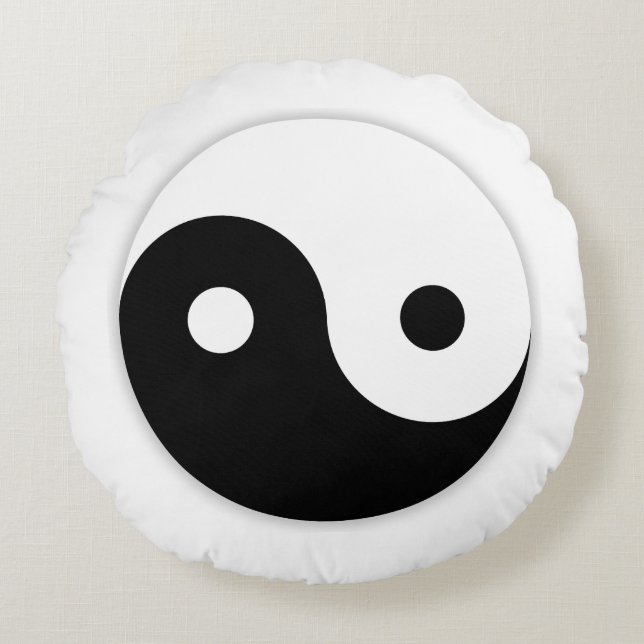 Ronde Yin Yang Gooi kussen (Voorkant)