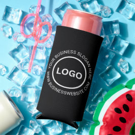 Ronde zakelijke Logo met tagline en website Seltzer Blikjeskoeler