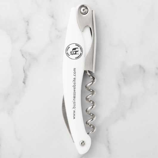 Ronde Zakelijke Logo Professionele Handelsnaam Kurkentrekker (Achterkant)