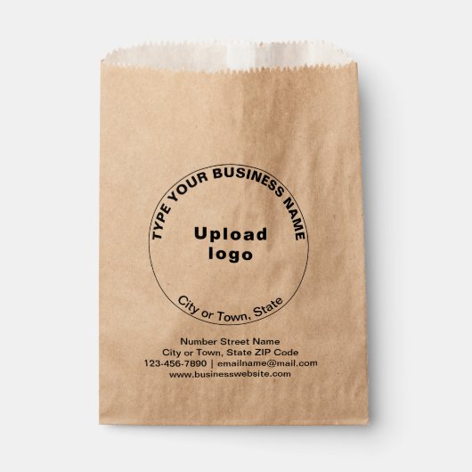 Ronde Zakelijke Merk op Bruin Papieren Zak Bedankzakje (Voorkant)