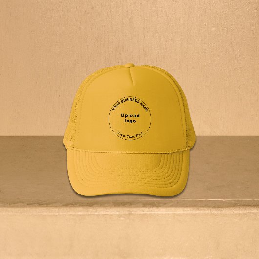 Ronde Zakelijke Merk op Gele Trucker Hat Trucker Pet