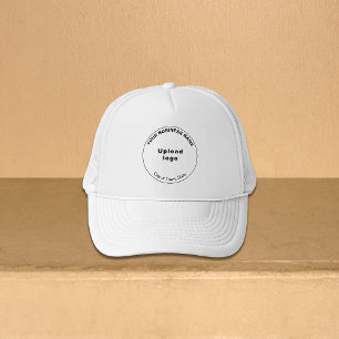 Ronde Zakelijke Merk op Witte Trucker Hat Pet