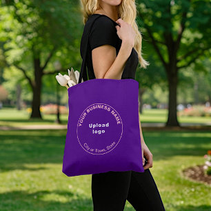 Ronde Zakelijke Merk   Paarse Boodschappentas Tote Bag