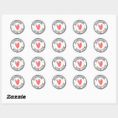 Ronde zakelijke stickers handgemaakt met liefdeste (Vel)