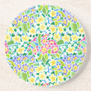 Ronde zandsteen Onderzetter, primroses Patroon Onderzetter