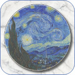 RONDE Zandsteen ONDERZETTER - "Sterrennacht" -van<br><div class="desc">Een afbeelding van "Sterrennacht" (1898) van Vincent van Gogh staat op dit ronde Onderzetter van Sandstone. Het afbeelding kan niet worden verwijderd of vervangen. Aanpassen/personaliseren door aangepaste tekst toe te voegen aan het lettertype (stijl, kleur, grootte) of een extra afbeelding of een logo. Maakt een kleurrijk en interessant geschenk. Het...</div>