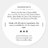 Ronde zeepstang Ingrediënten Productlabel Sticker (Voorkant)