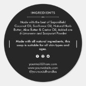 Ronde zeepstang Ingrediënten Productlabel Sticker (Voorkant)