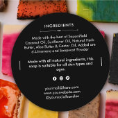 Ronde zeepstang Ingrediënten Productlabel Sticker