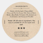 Ronde zeepstang Ingrediënten Productlabel Sticker (Voorkant)