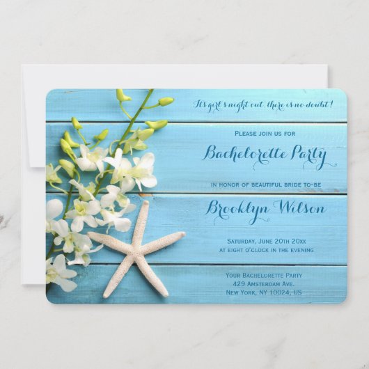 Ronde Zeester Bachelorette Feest Uitnodigingen (Voorkant)