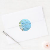 Ronde Zeesterren Huwelijksstickers Met Orchideeën Sticker (Envelop)