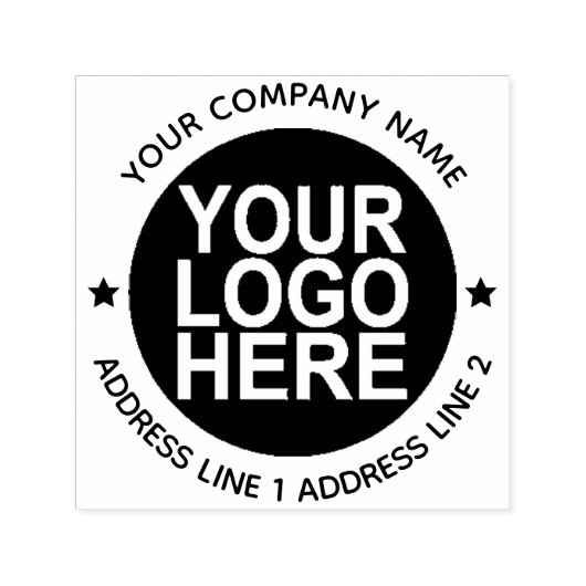 Ronde zelf-inkt retour Logo stempel met adres (Design)