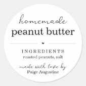 Ronde Zelfgemaakte Pindakaas Gift Label Sticker (Voorkant)