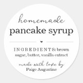 Ronde Zelfgemaakte Syrup Gift Label Sticker (Voorkant)