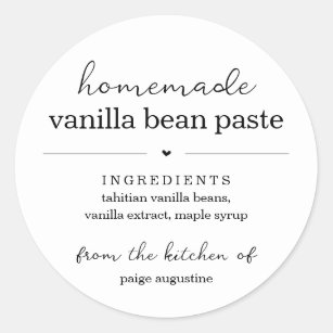 Ronde zelfgemaakte vanille bonen pasta cadeau labe ronde sticker