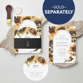 Ronde Zonnebloem RSVP Kaart Stapelbare Uitnodiging