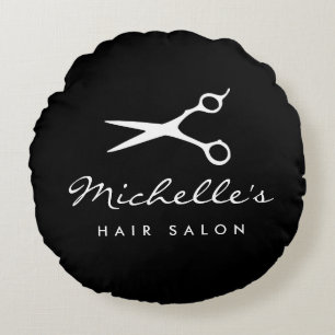 Ronde zwarte, aangepaste haarsalon met kussens
