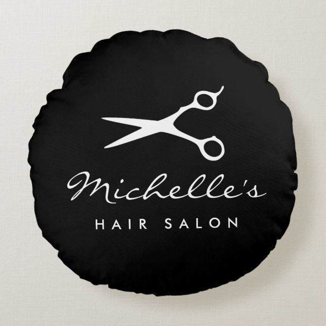 Ronde zwarte, aangepaste haarsalon met kussens (Voorkant)