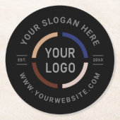 Ronde, zwarte, aangepaste Logo-promotie Ronde Kartonnen Onderzetter (Voorkant)