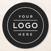 Ronde zwarte, aangepaste zakelijke Logo Kartonnen Onderzetter (Voorkant)