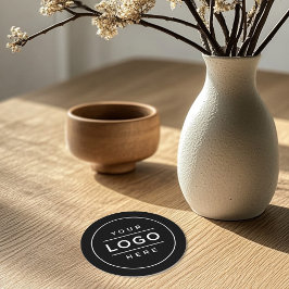 Ronde zwarte, aangepaste zakelijke Logo Kartonnen Onderzetter