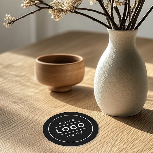 Ronde zwarte, aangepaste zakelijke Logo Ronde Kartonnen Onderzetter