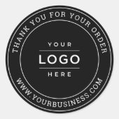 Ronde zwarte, aangepaste zakelijke Logo Ronde Sticker (Voorkant)