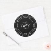 Ronde zwarte, aangepaste zakelijke Logo Ronde Sticker (Envelop)