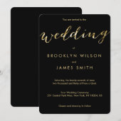 Ronde zwarte bruiloft met goudolie kaart (Voorkant / Achterkant)