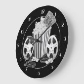 Ronde zwarte en witte films grote klok (Hoek)